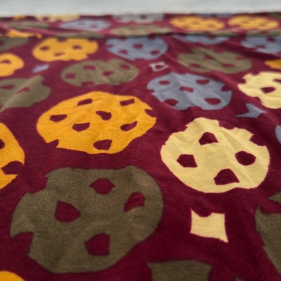 🍁HOST PICK 🍁Lularoe “Azure” skirt gray,orange & blue  w/Burgundy background  3XL - Picture 2 of 7